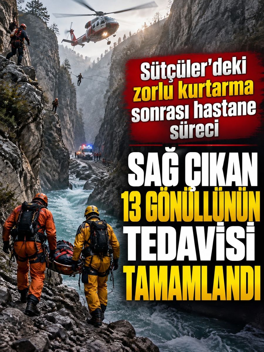 Sütçüler'deki kanyondan sağ çıkan 13 gönüllünün hastane süreci sona erdi